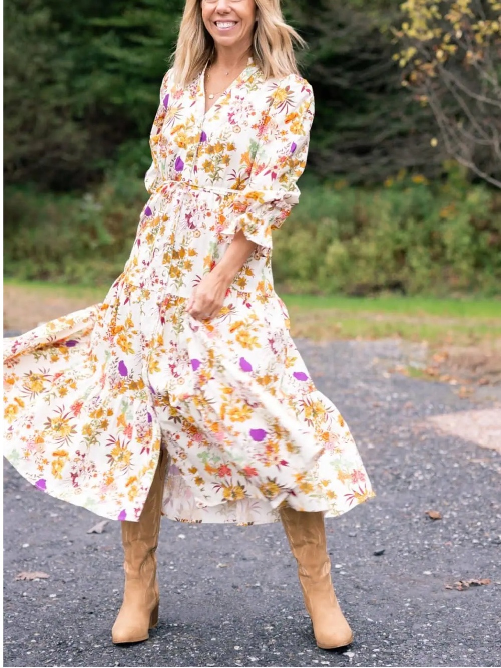 Avara Charlotte Floral Midi Dress XS